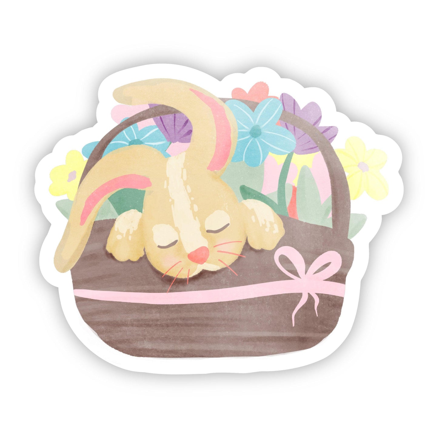 Easter Bunny in a Basket Easter Sticker