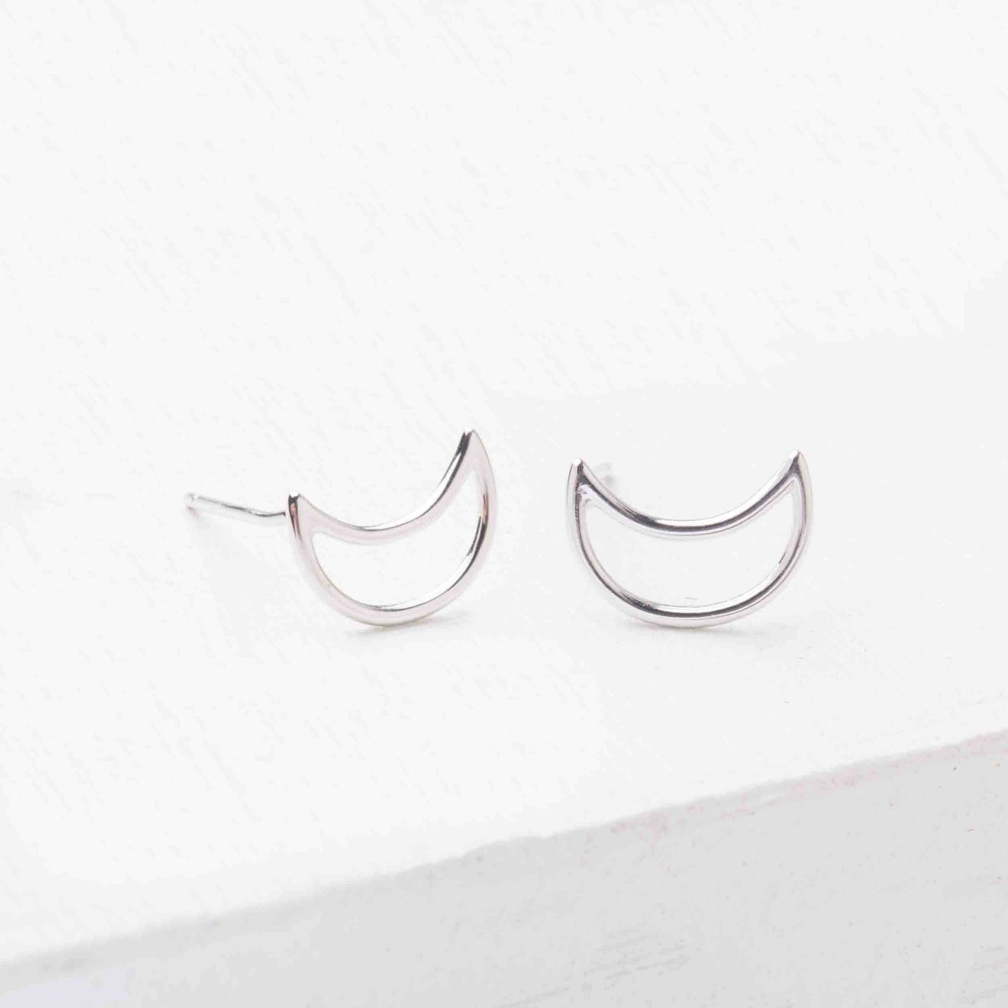 Phoenix Silver Half Moon Earrings