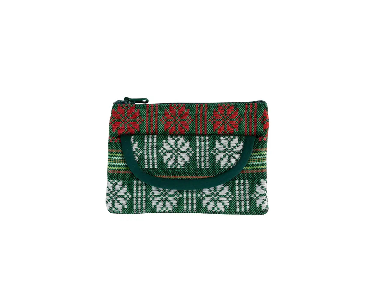 Green Jacquard Coin Purse
