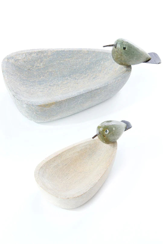 Shona Stone Tear Drop Bird Dish