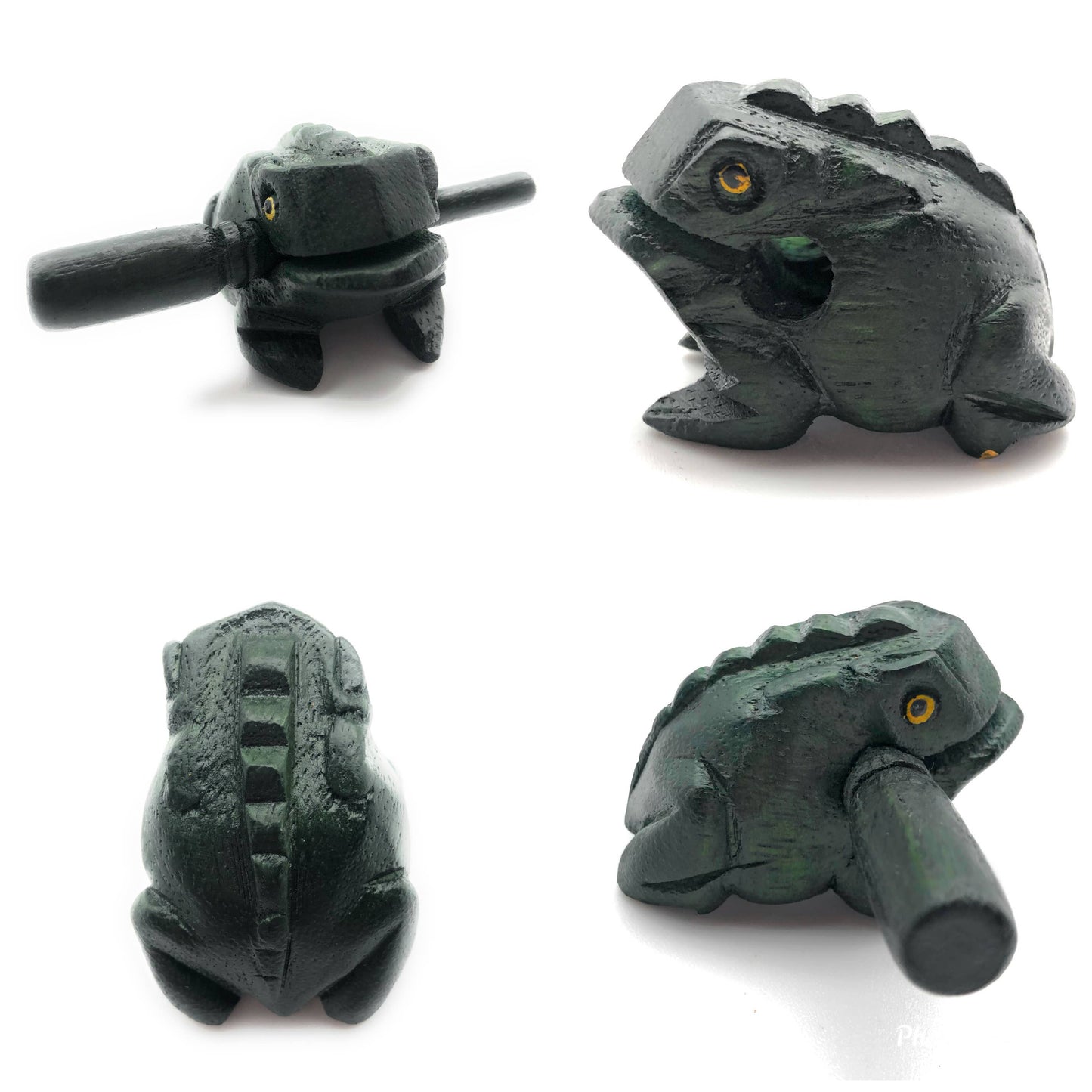 1.5 inch Green Wooden Croaking Frog Drum