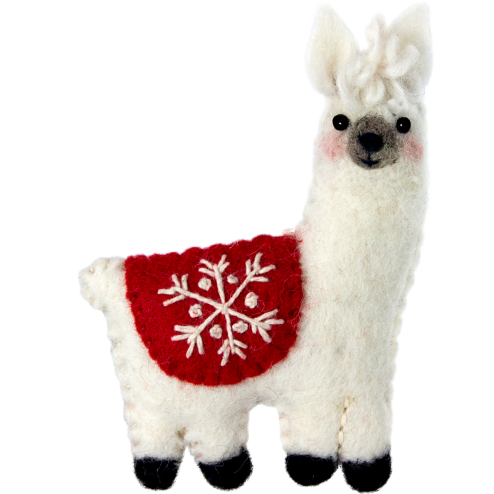 Felt Ornament: Snowflake Llama