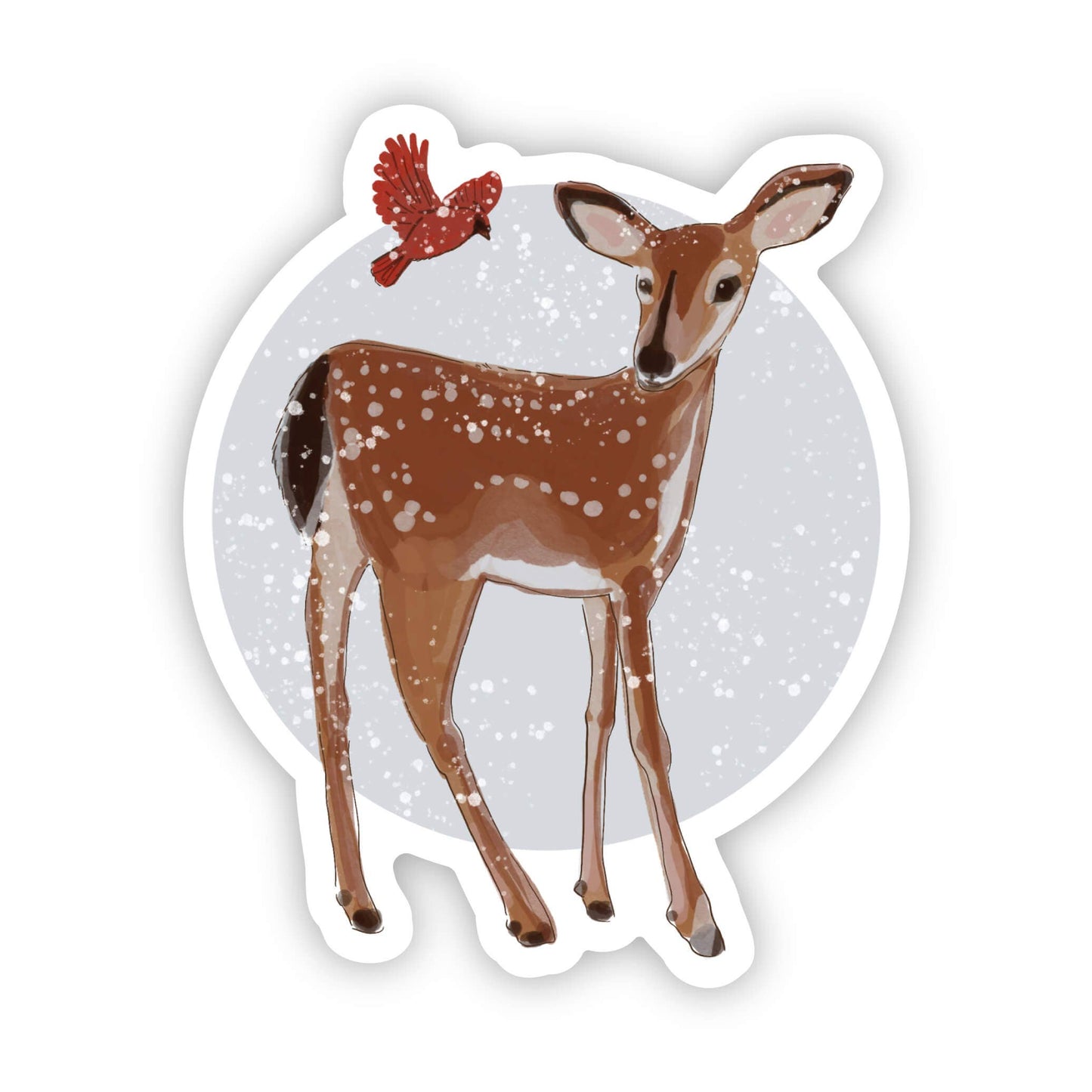 Fawn & Cardinal Sticker