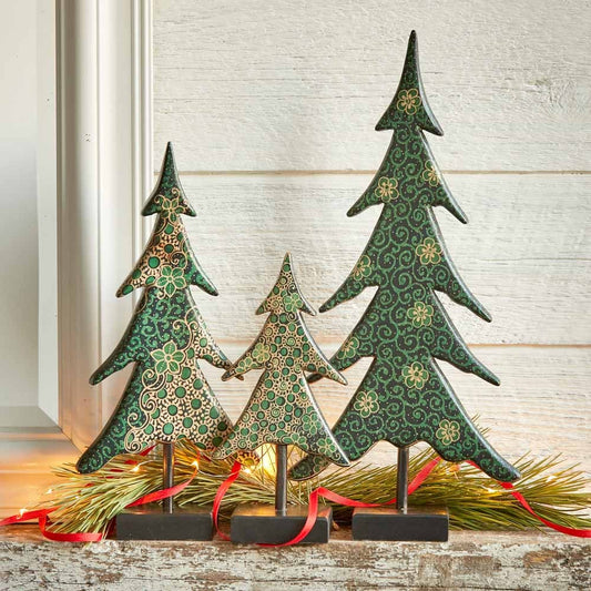 Batik Holiday Tree - Set of 3