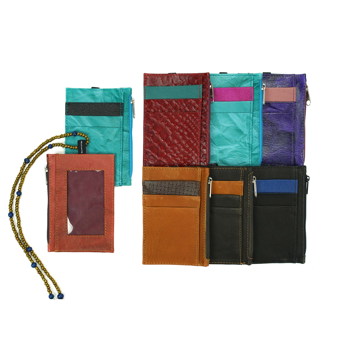 Leather ID Wallet w/zipper