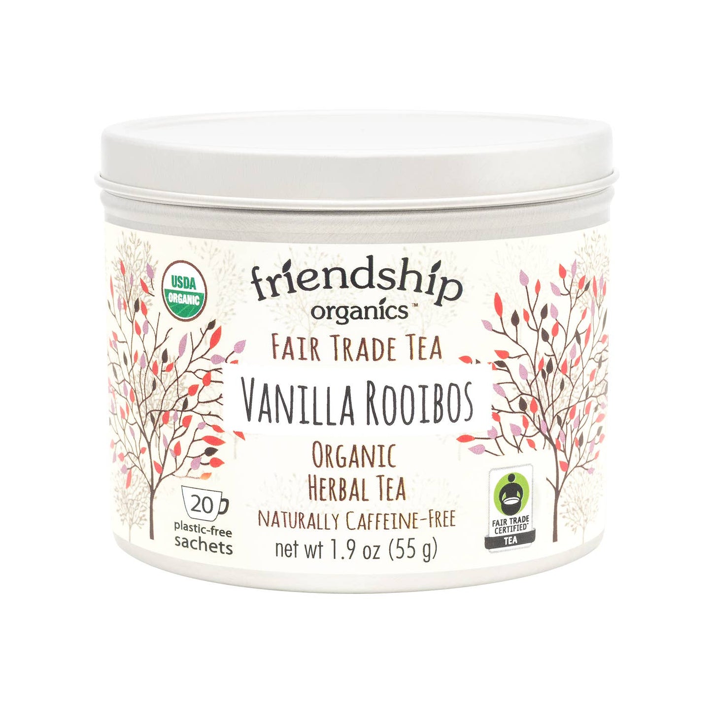 Vanilla Rooibos Herbal Tea, Organic and Fair Trade Certified Tin