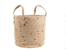 Load image into Gallery viewer, Bright Bits Jute Basket 10&quot;
