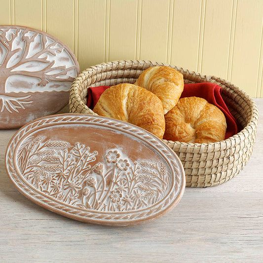 Breadwarmer Fair Fields in Natural Basket