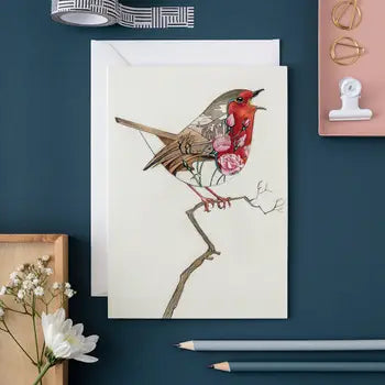 Robin in the snow Card