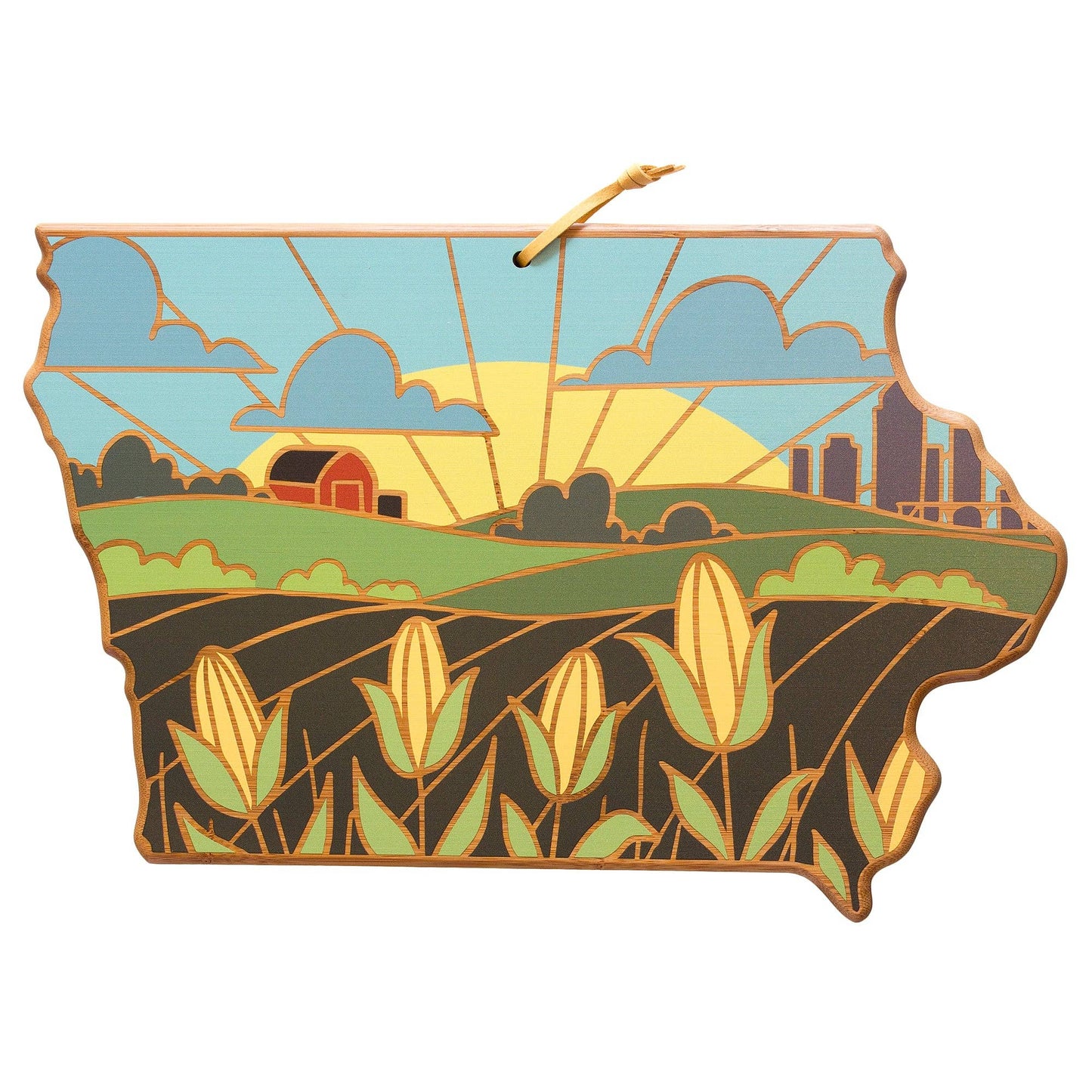 Iowa Cutting Board with Artwork by Summer Stokes
