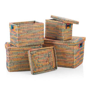 Rectangle Jute-Wrapped Baskets