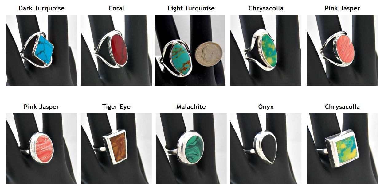 Rings Stone Inlaid - WSIRL