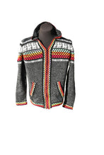 Load image into Gallery viewer, Alpaca Hooded Sweater Zip Up Cardigan
