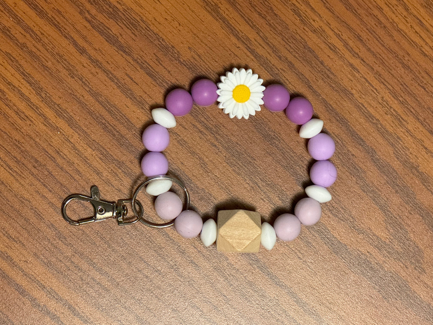 Purple flower wristlet