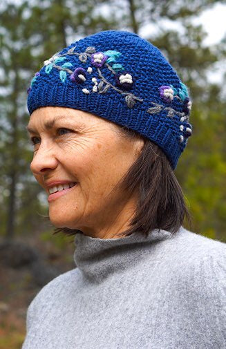 Flower Embroidery Knit Hat