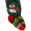 Snowman Hand Knit Christmas Stocking