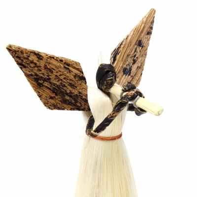 Sisal Angel Flute Ornament