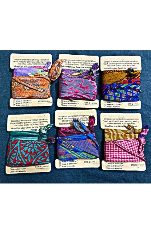 Vintage Recycled Sari Gift Wrap