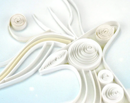 Quilled Snowy Reindeer Holiday Greeting Card