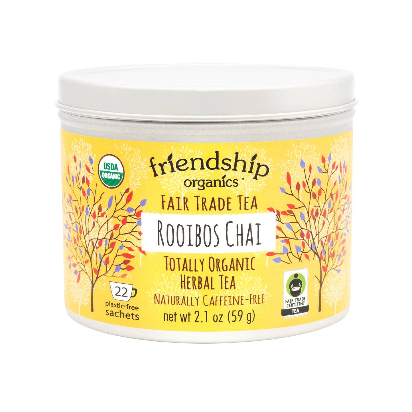 Rooibos Chai Herbal Tea, Organic and Fair Trade Certified Tin