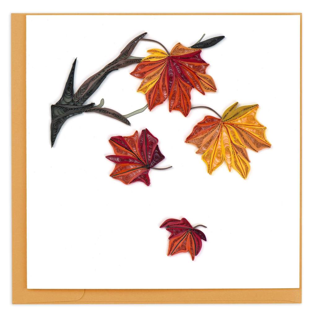 Quilled Autumn Leaves Greeting Card
