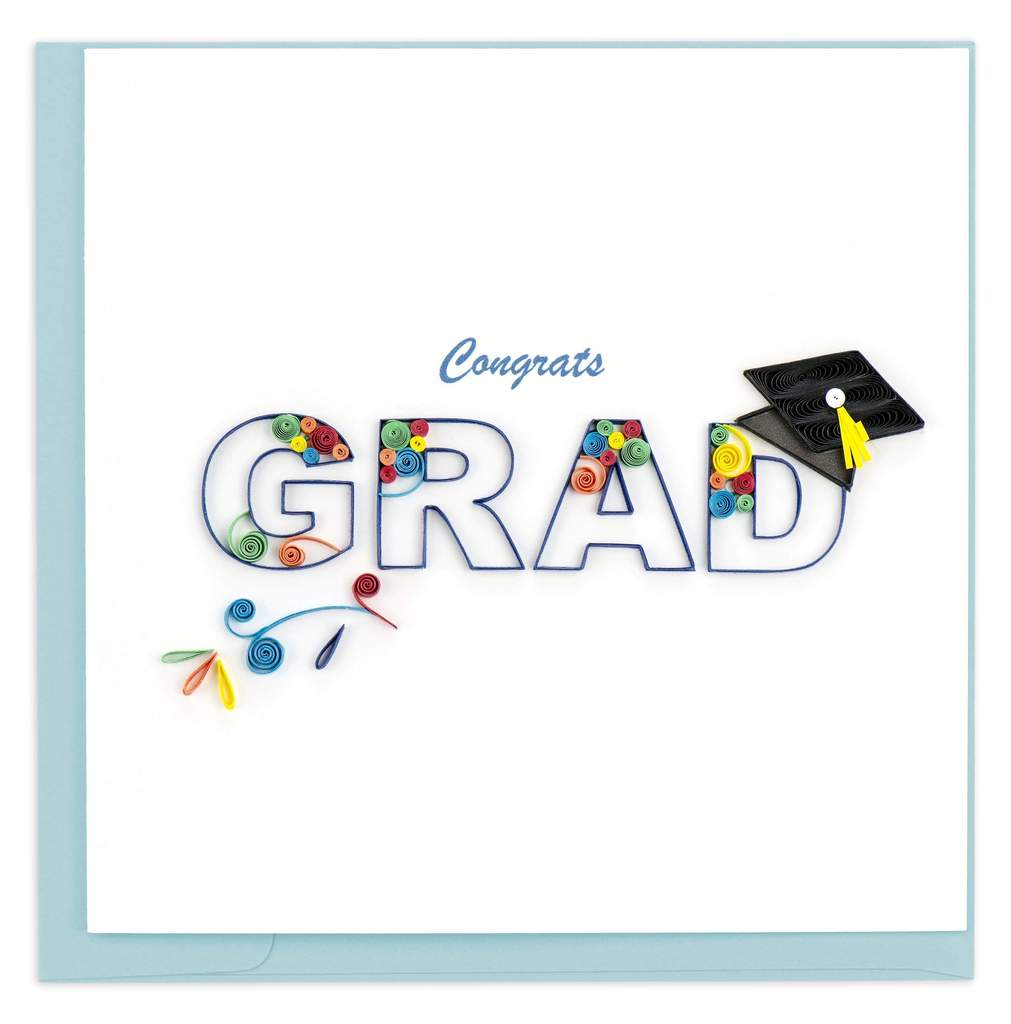 Quilled Congrats Grad Swirl Greeting Card