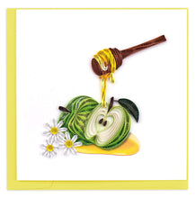Load image into Gallery viewer, Quilled Rosh Hashanah Apples &amp; Honey Greeting Card
