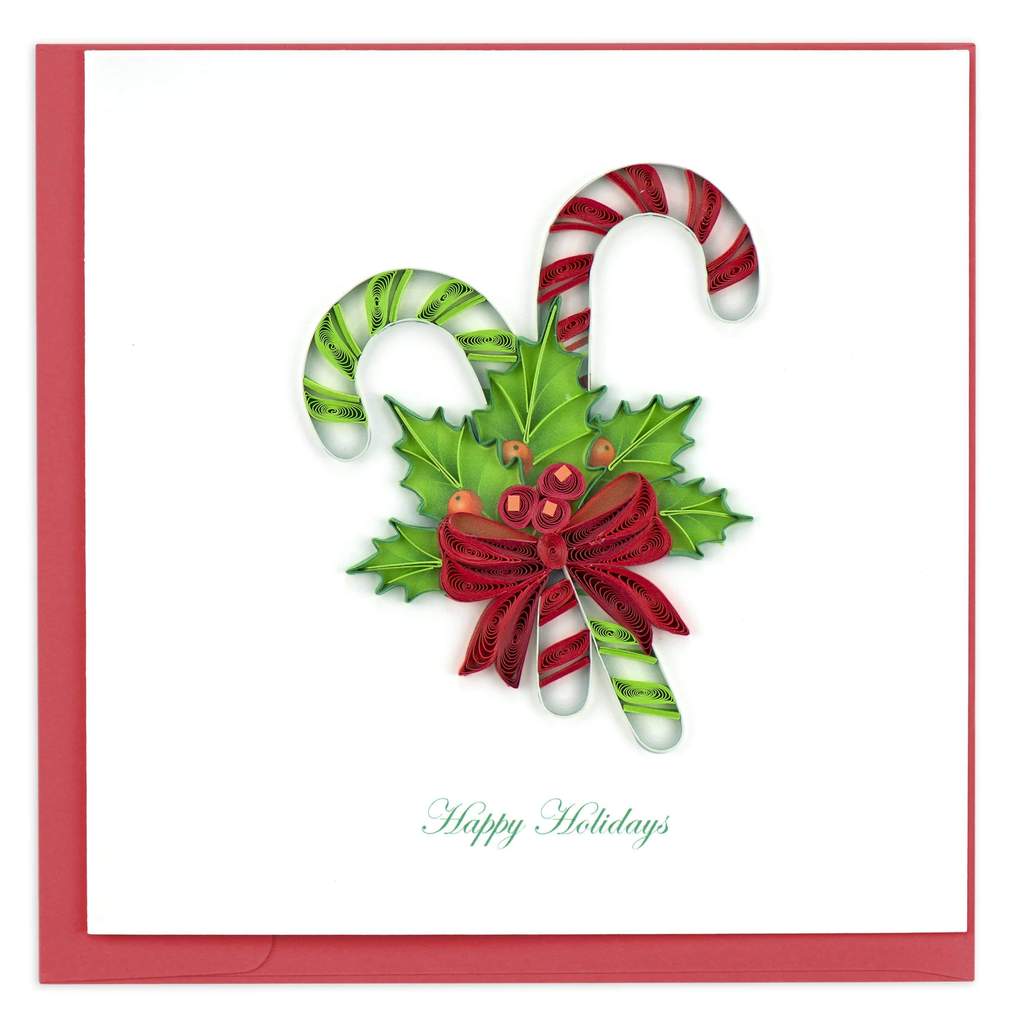 Quilled Candy Cane Christmas Card