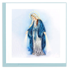 Quilled Virgin Mary Religious Greeting Card