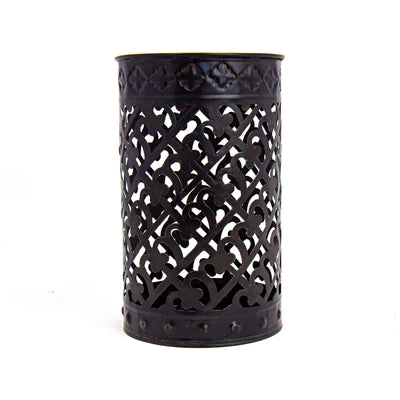 Hand Stamped Metal Lattice Votive