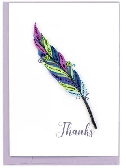 Quilled Thanks Quill Gift Enclosure Mini Card
