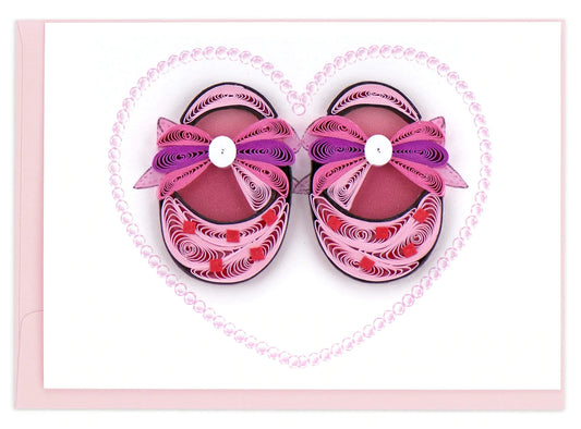 Quilled Baby Booties Gift Enclosure Mini Cards