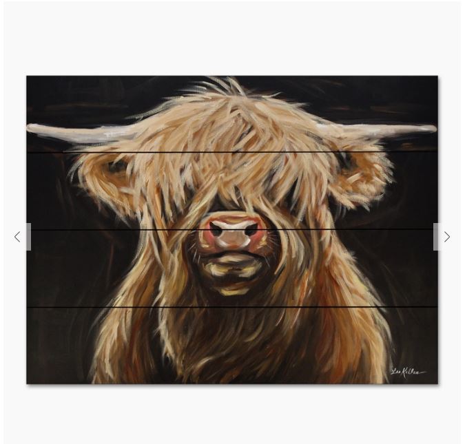 Highland Cow on Black Pallet
