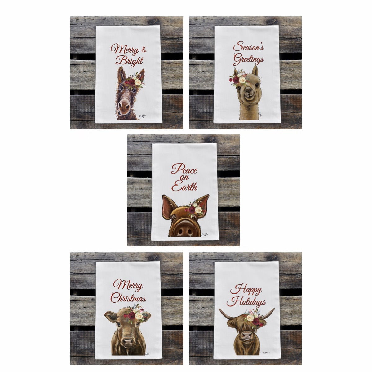 Animal Farmhouse Flour Tea Towel - Holiday