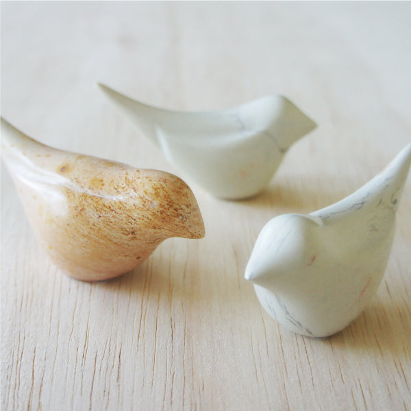Natural White Soapstone Birds