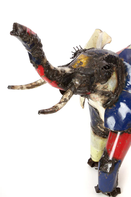 Colorful Recycled Oil Drum Elephant