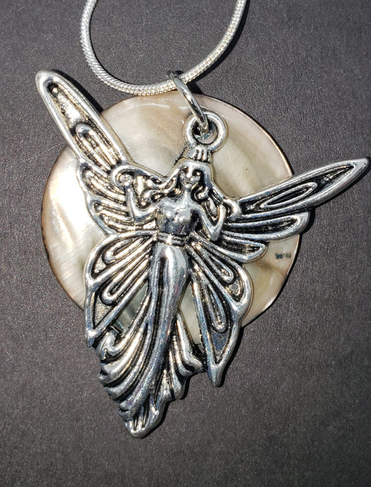 Liza Paizis Angel MOP Pendant Necklace