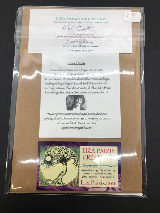 Liza Paizis 'Koi Cat' Print