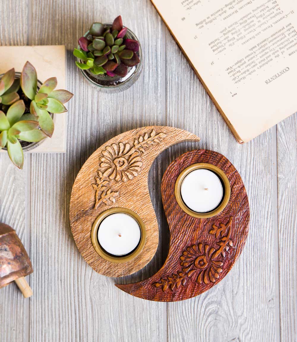 Ying & Yang Tea Light Holder