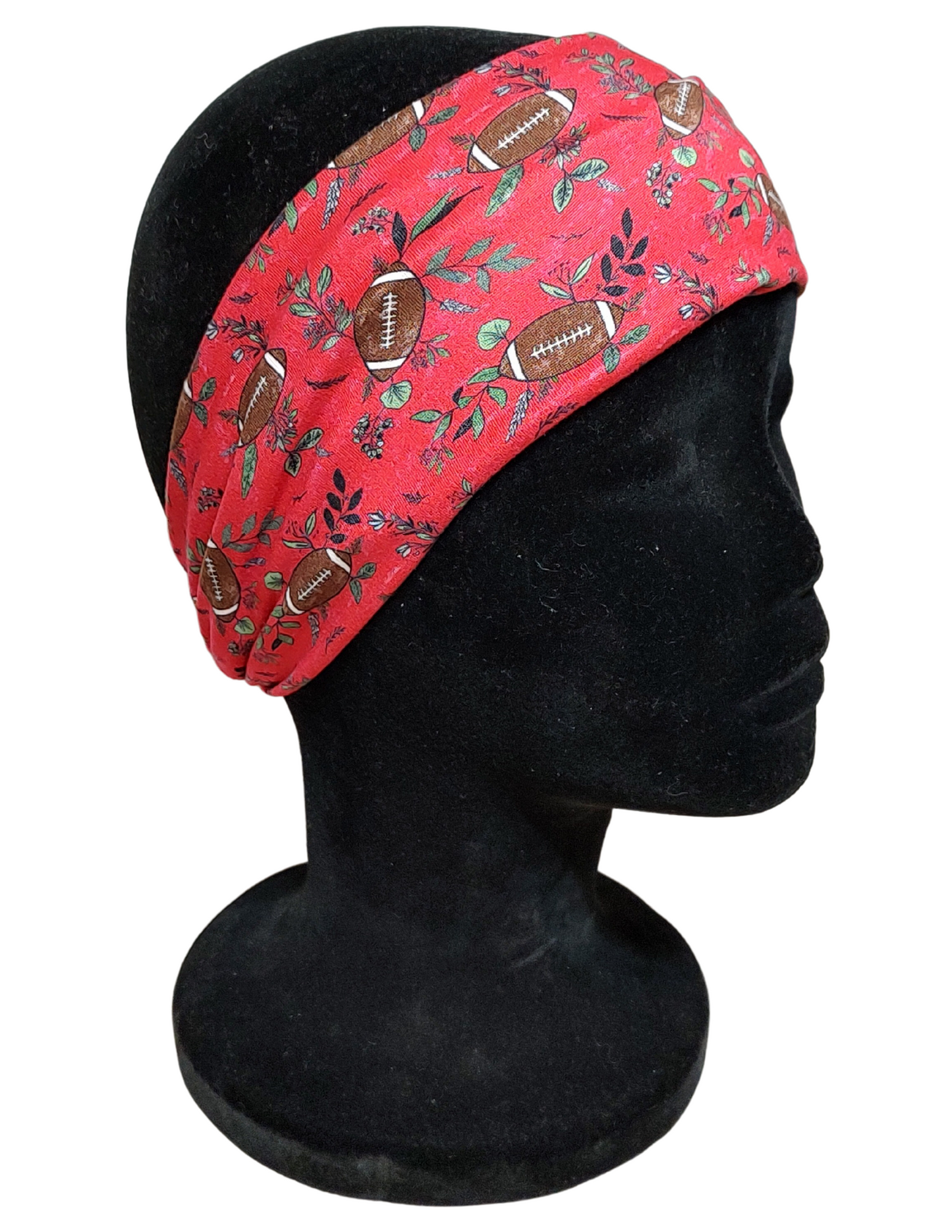 Red w/ footballs Headband
