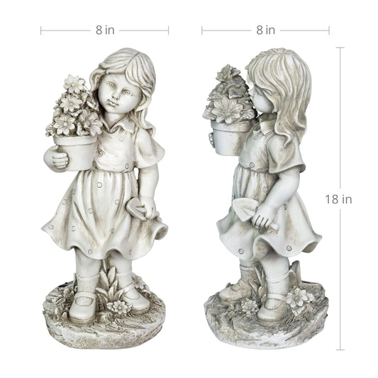 Standing girl with flowers