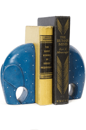 Polka Dot Blue Elephant Bookends
