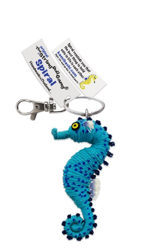 Spiral the Seahorse String Doll Keychain