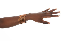 F.R.E.E. Woman Large Stacked Copper Cuff Bracelet