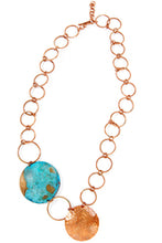 Load image into Gallery viewer, F.R.E.E. Woman Copper Viridian Linked Necklace
