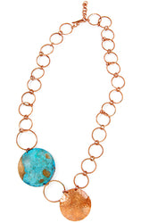 F.R.E.E. Woman Copper Viridian Linked Necklace