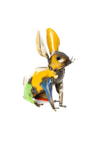 Colorful Recycled Oil Drum Rabbit Sculpture - Small