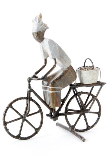 Zimbabwean Stone & Metal Bicyclist