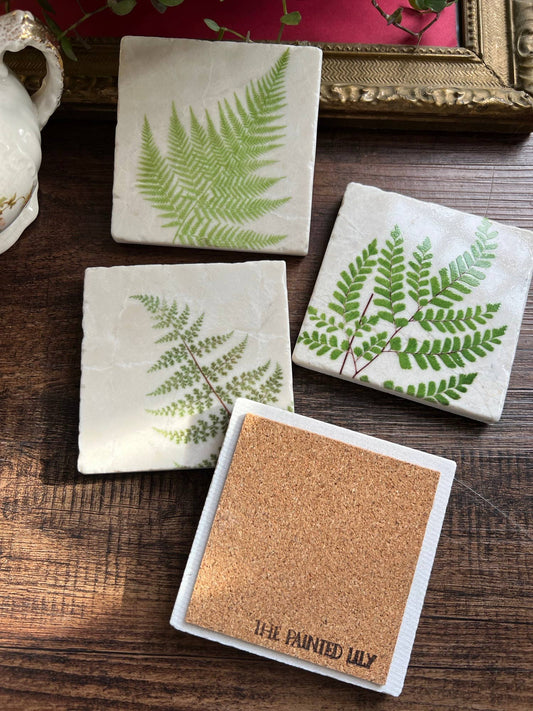 Ferns stone coasters