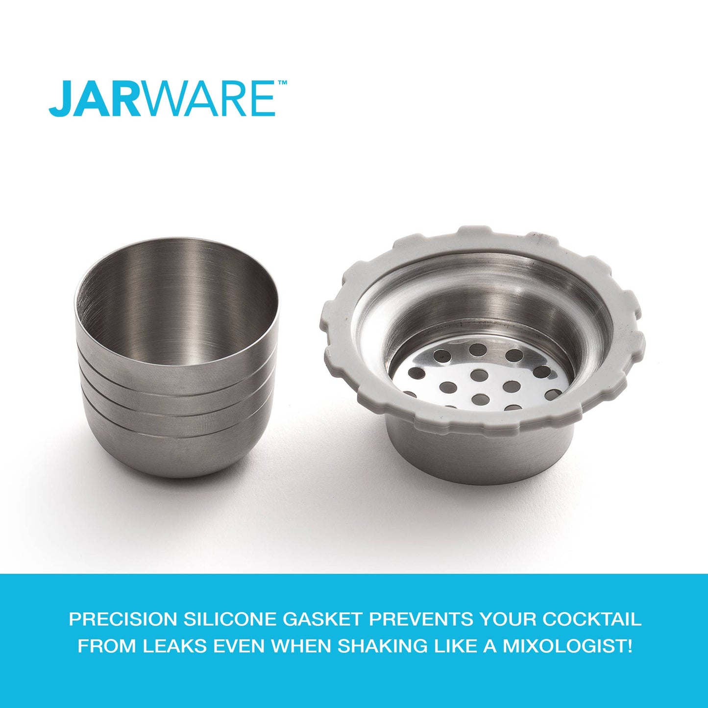 Jarware Cocktail Shaker Lid for Regular Mouth Mason Jar
